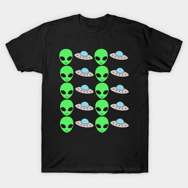 I Want To Believe Cute Outer Space Alien Flying Saucer T-Shirt by charlescheshire